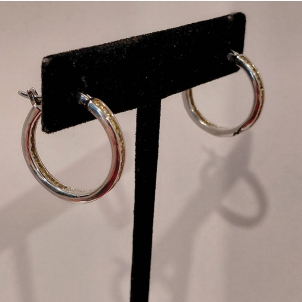 Inside Out Silver Hoop Earrings